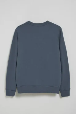 Sudadera azul denim relax de cuello redondo y bordado Rigby Go