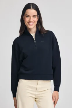 Sudadera azul marino boxy fit con logo engomado Polo club
