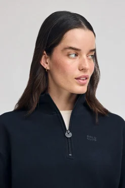 Sudadera azul marino boxy fit con logo engomado Polo club