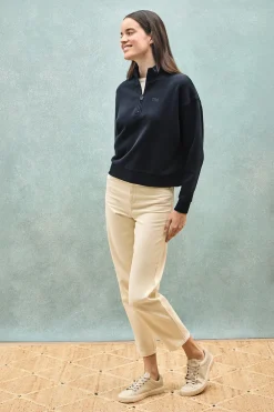 Sudadera azul marino boxy fit con logo engomado Polo club