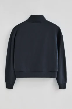 Sudadera azul marino boxy fit con logo engomado Polo club