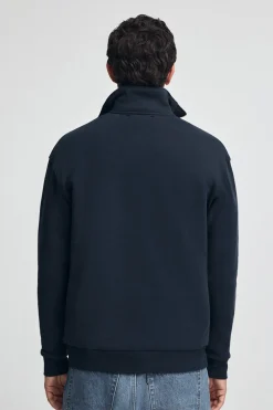 Sudadera azul marino con media cremallera y logo Established 2012 Polo Club