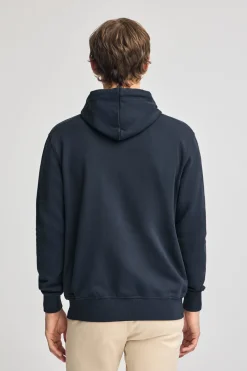 Sudadera azul marino con capucha y cremallera con logo Rigby Go