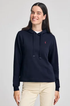 Sudadera azul marino con capucha y bordado Rigby Go