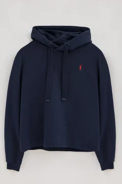 Sudadera azul marino con capucha y bordado Rigby Go