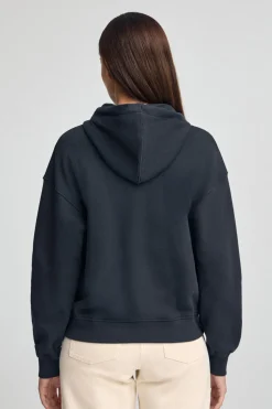 Sudadera azul marino con capucha con cremallera y logo Rigby Go