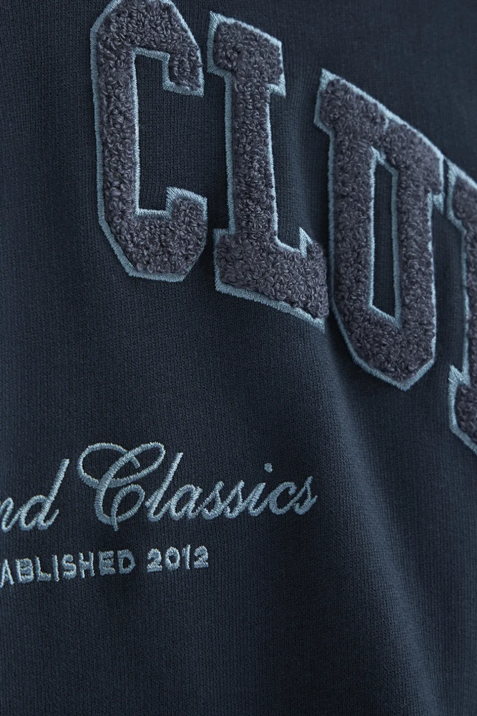Sudadera azul marino con capucha y logo Established 2012 Polo Club