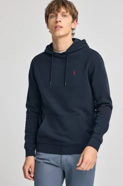 Sudadera azul marino con capucha y bordado Rigby Go