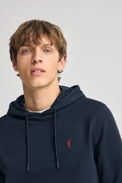 Sudadera azul marino con capucha y bordado Rigby Go