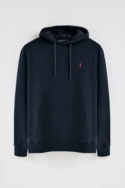 Sudadera azul marino con capucha y bordado Rigby Go
