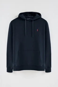 Sudadera azul marino con capucha y bordado Rigby Go