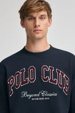 Sudadera azul marino de corte holgado Established 2012 Polo Club