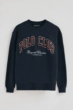 Sudadera azul marino de corte holgado Established 2012 Polo Club