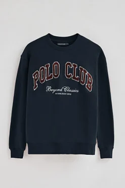Sudadera azul marino de corte holgado Established 2012 Polo Club