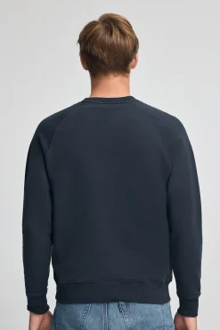 Sudadera azul marino de corte relajado, cuello redondo y logo Polo Club