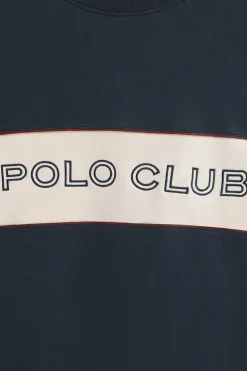 Sudadera azul marino de corte boxy y logo Polo Club