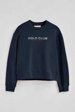 Sudadera azul marino de corte boxy Established 2012 Polo Club