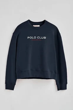 Sudadera azul marino de corte boxy Established 2012 Polo Club