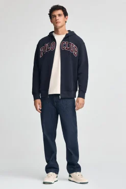 Sudadera azul marino de corte holgado con logo Polo Club