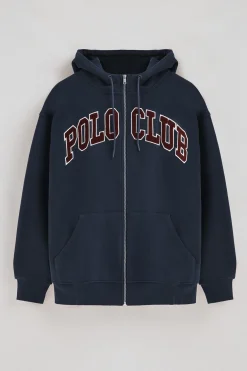 Sudadera azul marino de corte holgado con logo Polo Club