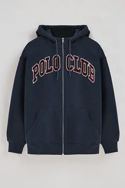 Sudadera azul marino de corte holgado con logo Polo Club
