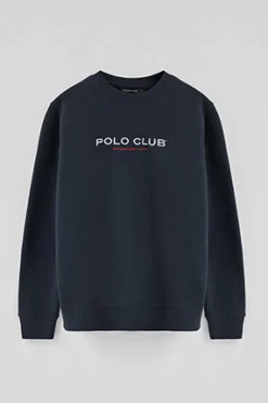 Sudadera azul marino de corte relajado Established 2012 Polo Club