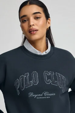 Sudadera azul marino de corte holgado con logo Established 2012 Polo Club