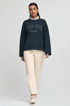 Sudadera azul marino de corte holgado con logo Established 2012 Polo Club
