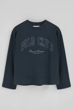 Sudadera azul marino de corte holgado con logo Established 2012 Polo Club