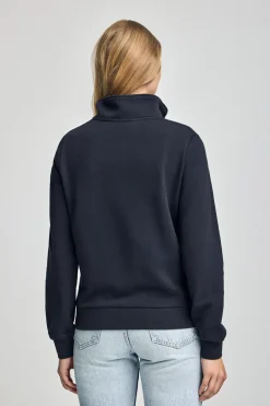 Sudadera azul marino de media cremallera y bordado Rigby Go