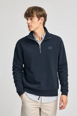Sudadera azul marino relax de media cremallera con detalle Polo Club