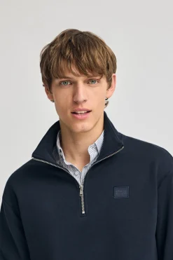 Sudadera azul marino relax de media cremallera con detalle Polo Club