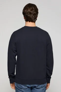 Sudadera azul marino relax de cuello redondo y bordado Rigby Go