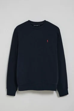 Sudadera azul marino relax de cuello redondo y bordado Rigby Go