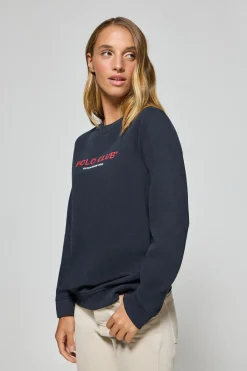 Sudadera azul marino slim con logotipo Polo Club