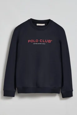 Sudadera azul marino slim con logotipo Polo Club