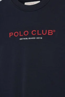 Sudadera azul marino slim con logotipo Polo Club