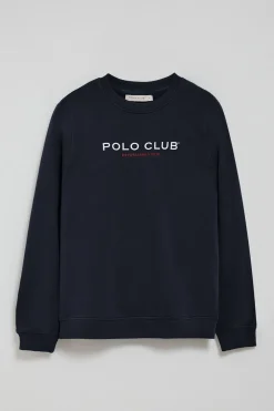 Sudadera azul marino y logo engomado Polo Club