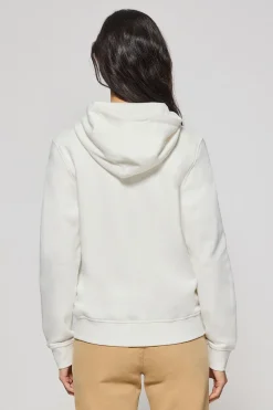 Sudadera beige de bolsillos con cremallera y capucha con bordado Rigby Go