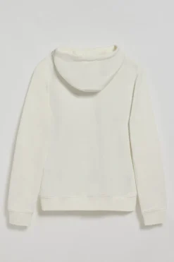 Sudadera beige de bolsillos con cremallera y capucha con bordado Rigby Go