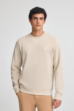 Sudadera beige de corte relajado con logo Polo Club