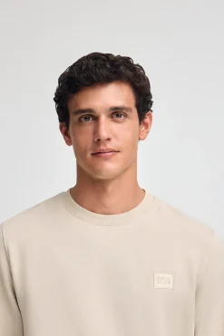 Sudadera beige de corte relajado con logo Polo Club