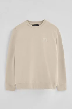 Sudadera beige de corte relajado con logo Polo Club