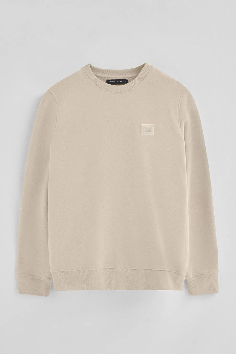 Sudadera beige de corte relajado con logo Polo Club