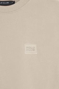 Sudadera beige de corte relajado con logo Polo Club