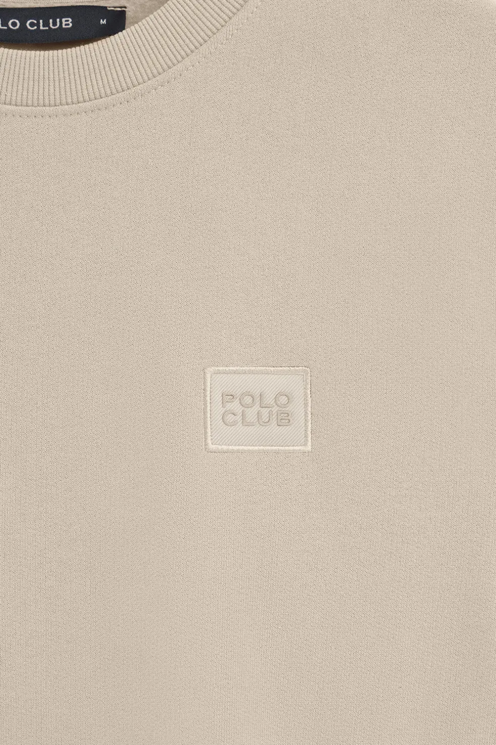 Sudadera beige de corte relajado con logo Polo Club