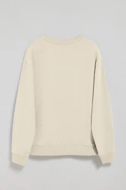 Sudadera beige de cuello redondo con logotipo Polo Club