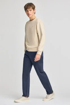 Sudadera beige relax de cuello redondo con detalle Polo Club