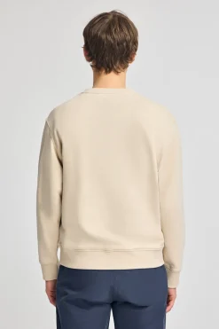 Sudadera beige relax de cuello redondo con detalle Polo Club