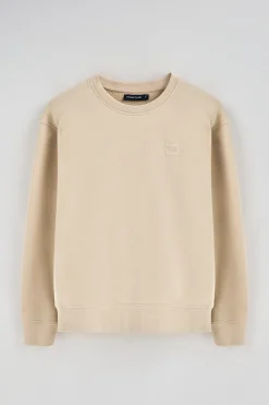 Sudadera beige relax de cuello redondo con detalle Polo Club